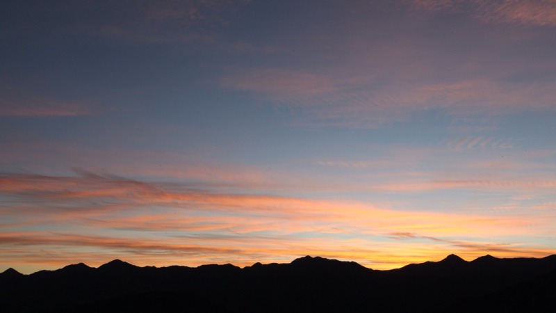 Sun Rising Behind the Silhouette of the Tararua Range