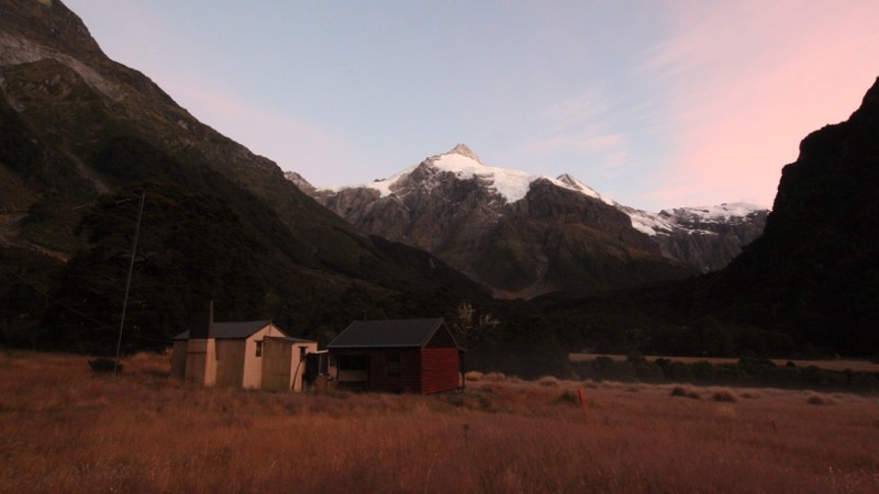 Dawn at Top Forks Hut